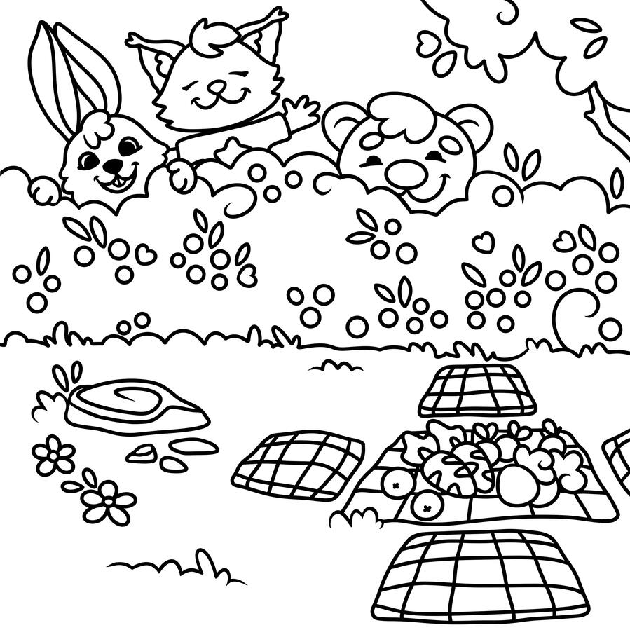 Coloring book - In the bushes