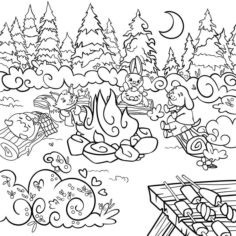 Coloring book - Camping time