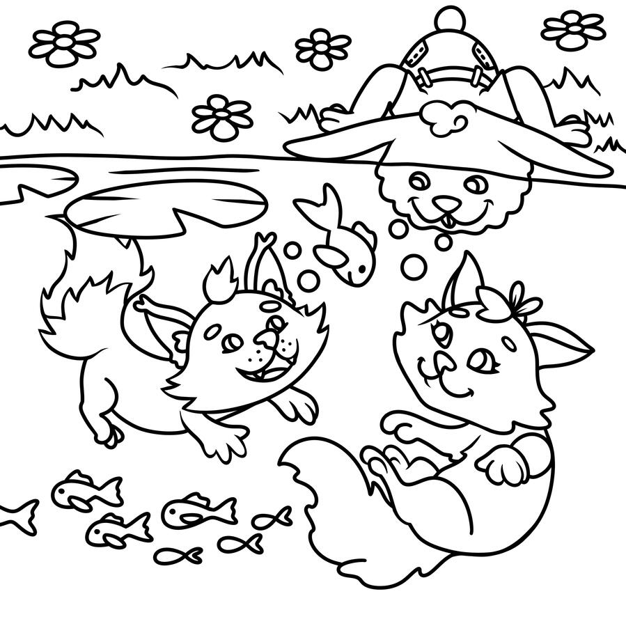 Coloring book - In the lake